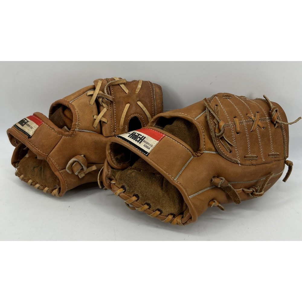 VTG Hutch Kids Leather Baseball Gloves Models 20 And 45 Set Of 2